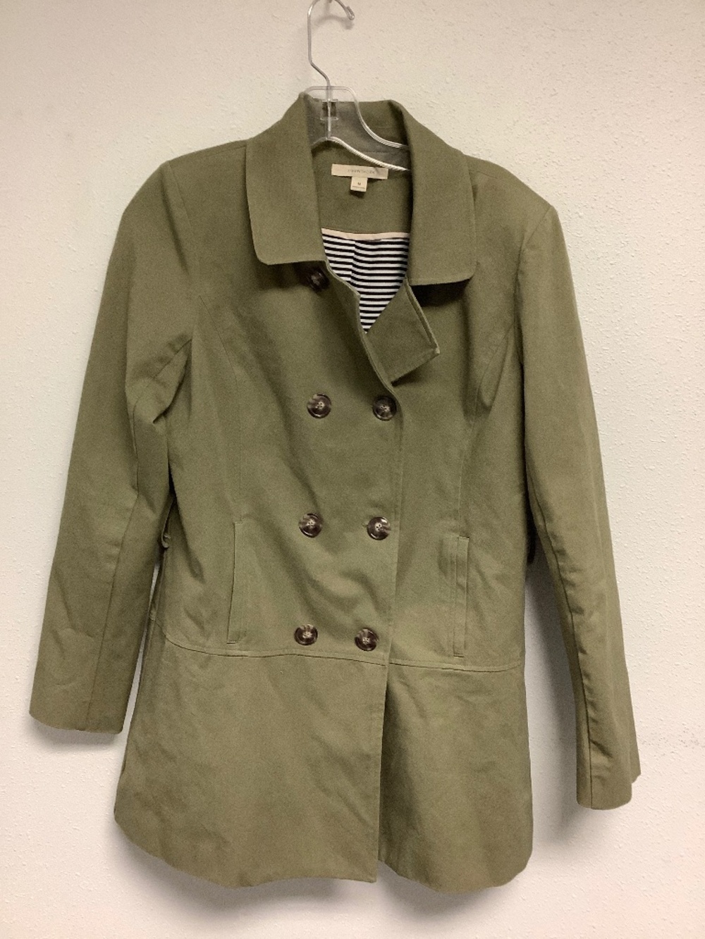 41 Hawthorn Olive Green Double-Breasted Trench Coat